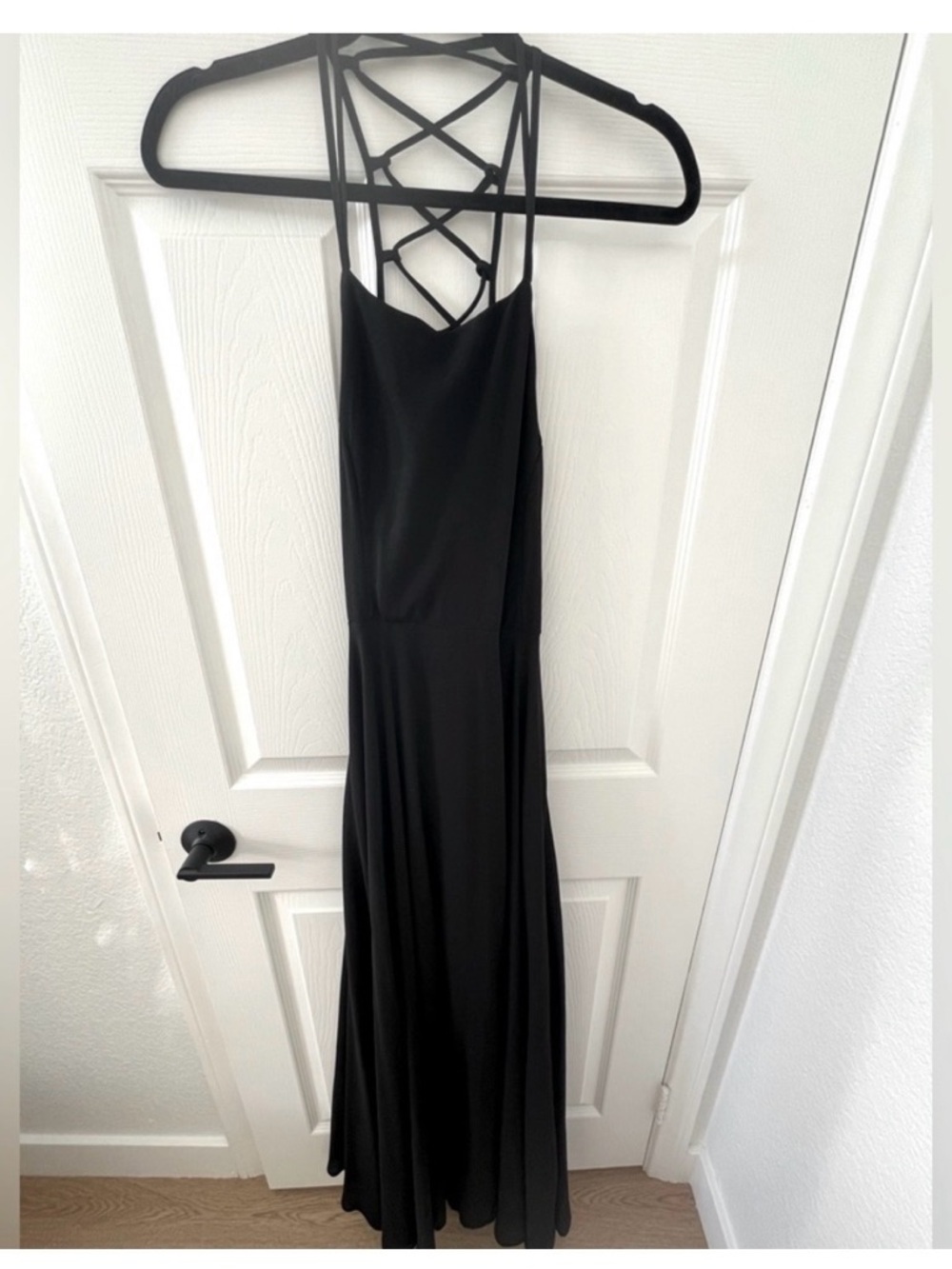 Lulu's Black Strappy Backless Maxi Dress